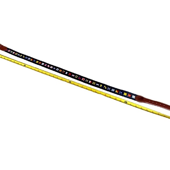 STAR CLIPPERS Men's Signal Flags Navy Tape w/Flags Belt; Size 42 (NWT) - Picture 6 of 7